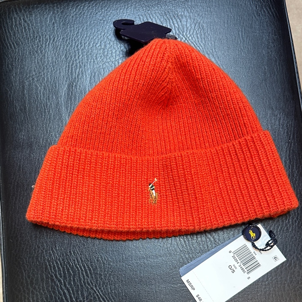 Ralph Lauren Vibrant Orange Knit Hat